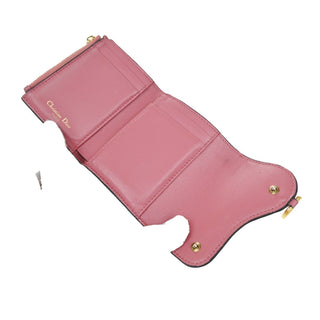 Christian Dior Saddle Trifold Flap Wallet Leather