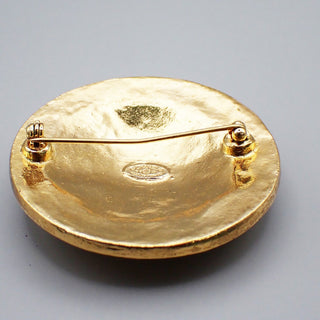 Chanel Vintage Logo Round Brooch Metal