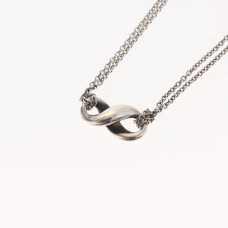 Tiffany & Co. Infinity Double Chain Pendant Necklace Silver