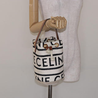 Celine Teen Drawstring Plein Soleil Bucket Bag Canvas with Leather