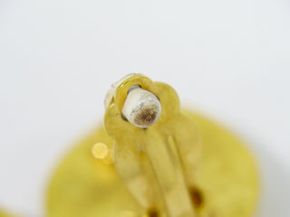 Chanel CC Hoop Clip-On Earrings Crystal Embellished Metal