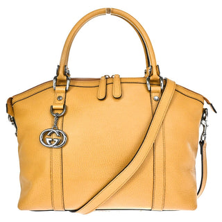 Gucci Britt Convertible Dome Satchel Leather