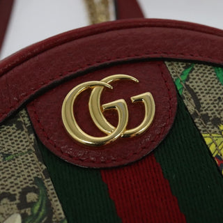 Gucci Ophidia Round Backpack Flora GG Coated Canvas