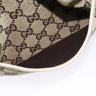 Gucci Zip Messenger Bag GG Canvas with Perforated Leather