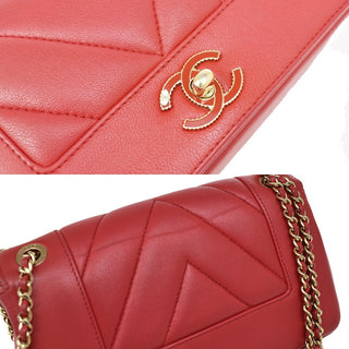 Chanel Mademoiselle Vintage Flap Bag Chevron Sheepskin