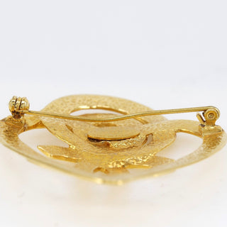 Chanel Vintage CC Heart Brooch Metal