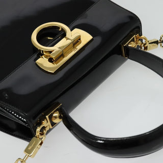 Salvatore Ferragamo Gancini Convertible Top Handle Bag Patent Leather