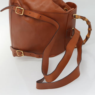 Gucci Vintage Bamboo Backpack Leather