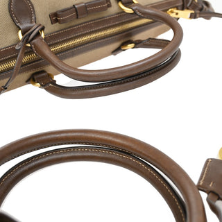Prada Logo Convertible Boston Bag Canvas