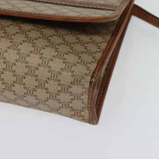Celine Vintage Macadam Shoulder Bag Canvas and Leather
