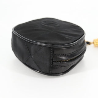 Chanel Vintage Diamond CC Tassel Clutch Quilted Satin