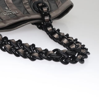 Prada Waves Chain Tote Leather and Tessuto