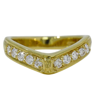 Celine Macadam Logo Ring Yellow Gold with Diamonds