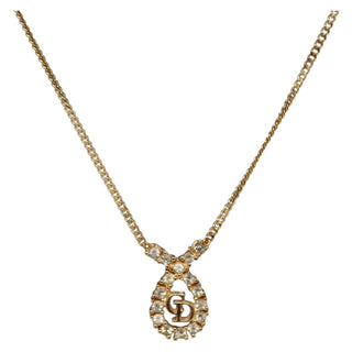 Christian Dior CD Pendant Necklace Gold-plated