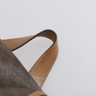 Celine Vintage Drawstring Flap Backpack Macadam Coated Canvas