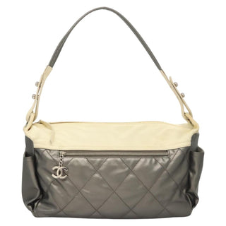 Chanel Biarritz Hobo Quilted Coated Canvas