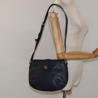Celine Vintage Macadam Shoulder Bag Canvas and Leather