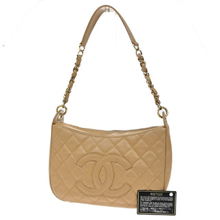 Chanel Logo Chain Shoulder Bag Leather