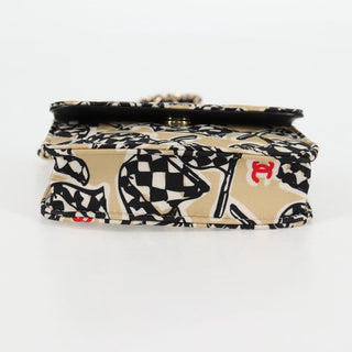 Chanel Flap Card Holder on Chain Quilted Printed Canvas