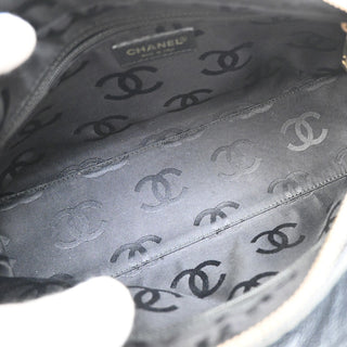 Chanel Vintage Wood Chain CC Shoulder Bag Caviar