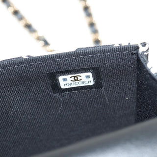 Chanel Flap Card Holder on Chain Quilted Printed Canvas