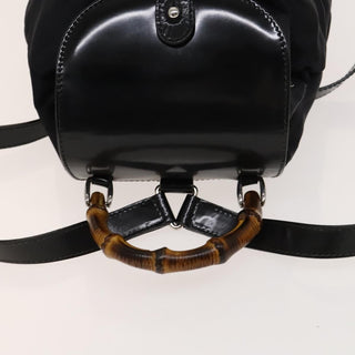 Gucci Vintage Bamboo Backpack Canvas and Leather