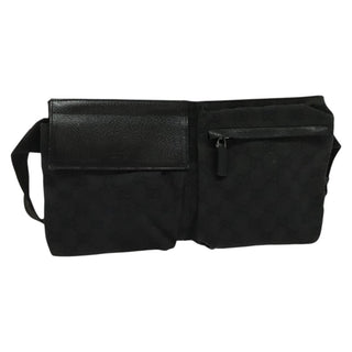 Gucci Vintage Double Belt Bag GG Canvas with Leather