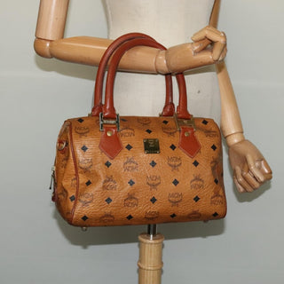 MCM Visetos Handbag Canvas and Leather