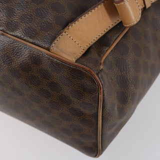 Celine Vintage Drawstring Flap Backpack Macadam Coated Canvas