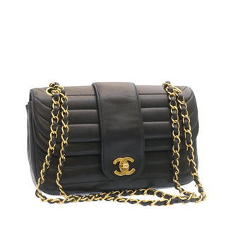 Chanel Vintage CC Flap Bag Horizontal Quilted Lambskin