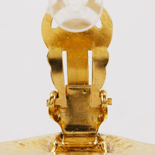 Chanel Vintage Diamond Clip-On Earrings Gold-plated