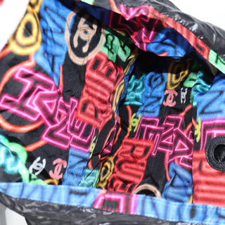 Chanel Foldable Tote Bag with Chain Quilted Caviar with Printed Nylon