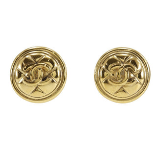 Chanel Vintage Round CC Clip-On Earrings Metal