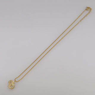 Christian Dior CD Pendant Necklace Metal and Crystals