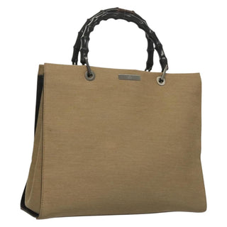 Gucci Vintage Bamboo Handle Tote Canvas