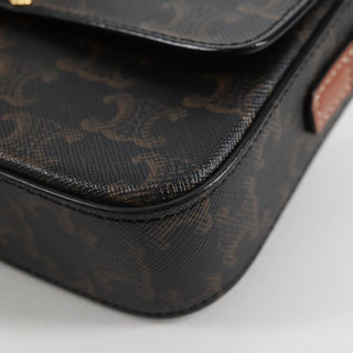 Celine Triomphe East-West Shoulder Bag Triomphe Coated Canvas