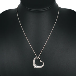 Tiffany & Co. Elsa Peretti Open Heart Pendant Necklace Sterling Silver