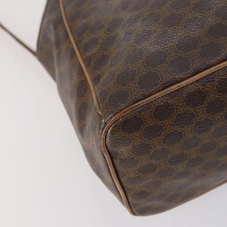 Celine Vintage Drawstring Flap Backpack Macadam Coated Canvas