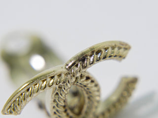 Chanel CC Hoop Clip-On Earrings Crystal Embellished Metal