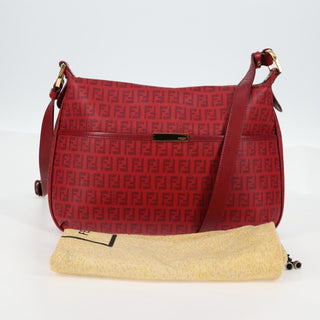 Fendi Front Pocket Messenger Bag Zucchino Coated Canvas