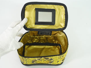Versace Vanity Hand Bag Canvas and Leather