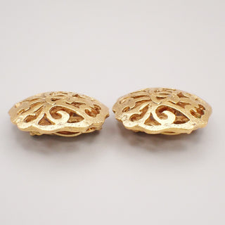 Chanel Vintage Round CC Clip-On Earrings Metal