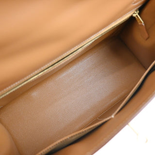 Hermes Kelly Handbag Light Chamonix with Gold Hardware