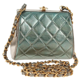 Chanel Vintage Chain Frame Bag Quilted Lambskin