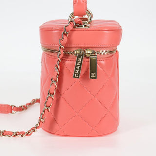 Chanel Classic Top Handle Vanity Case with Chain Quilted Lambskin