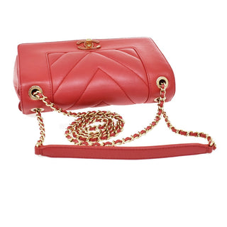 Chanel Mademoiselle Vintage Flap Bag Chevron Sheepskin