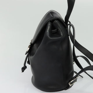 Salvatore Ferragamo Gancini Flap Drawstring Backpack Leather