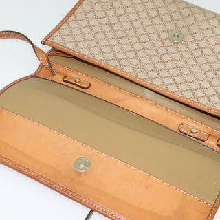 Celine Vintage Macadam Shoulder Bag Canvas and Leather