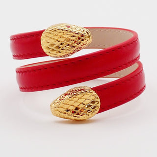 Bvlgari Serpenti Forever Double Wrap Bracelet Leather