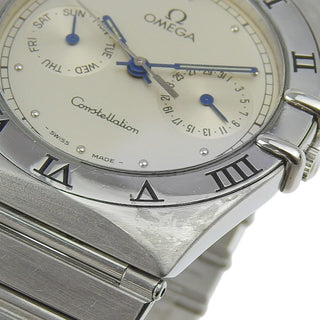 Omega Constellation Day Date Quartz Watch Stainless Steel